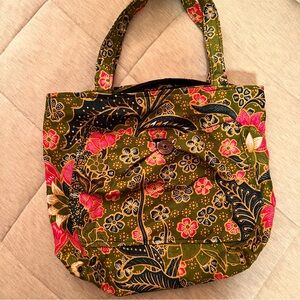 Malaysian batik green mini bag
